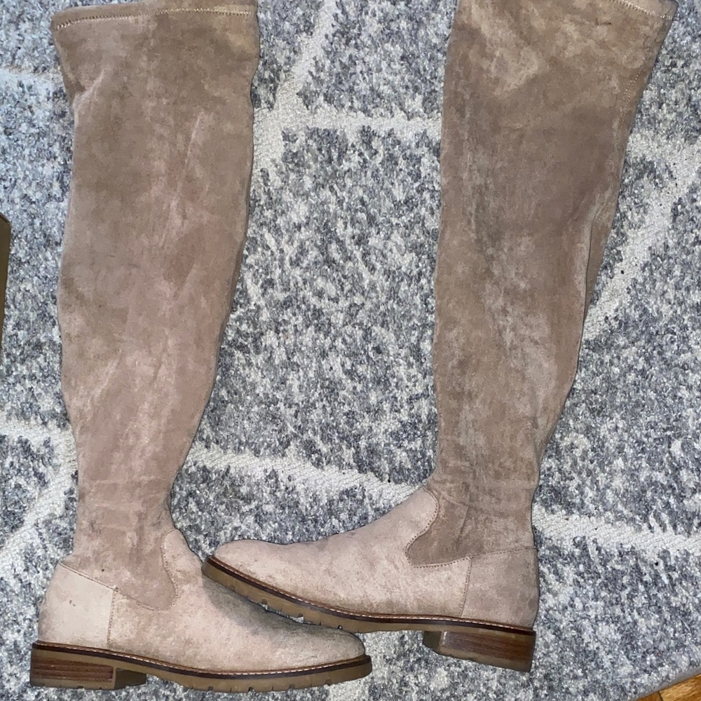 Steve Madden Over the Knee Tan Suede Boots